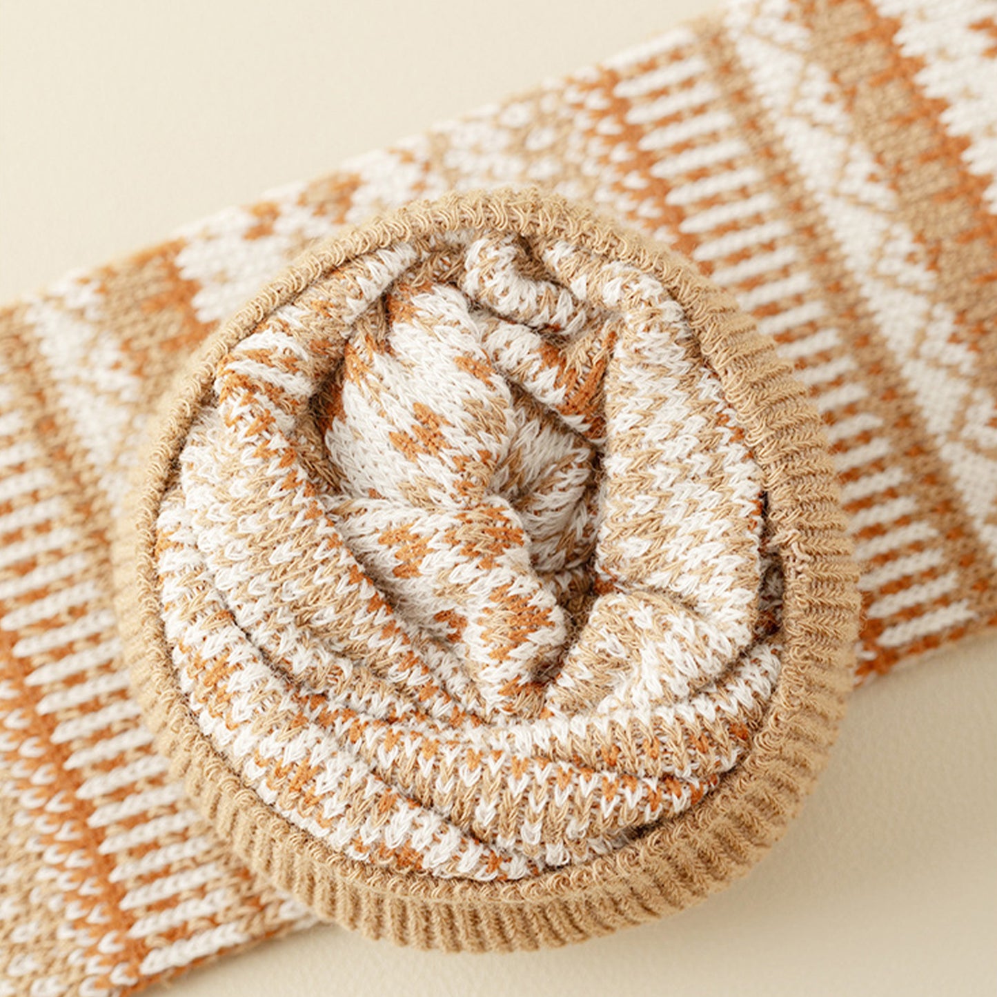 3-Pair Pack Knee-High Warm Socks with Vintage Stripe Design