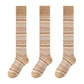 3-Pair Pack Knee-High Warm Socks with Vintage Stripe Design