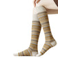 3-Pair Pack Knee-High Warm Socks with Vintage Stripe Design