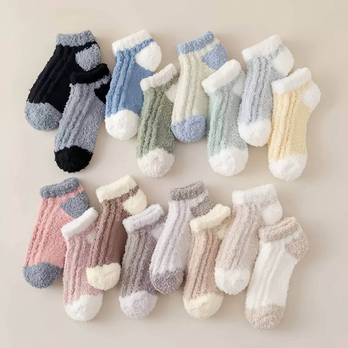 3-Pair Ultra-Soft Fuzzy Ankle Socks with Cozy Textured Design US 5¨C10