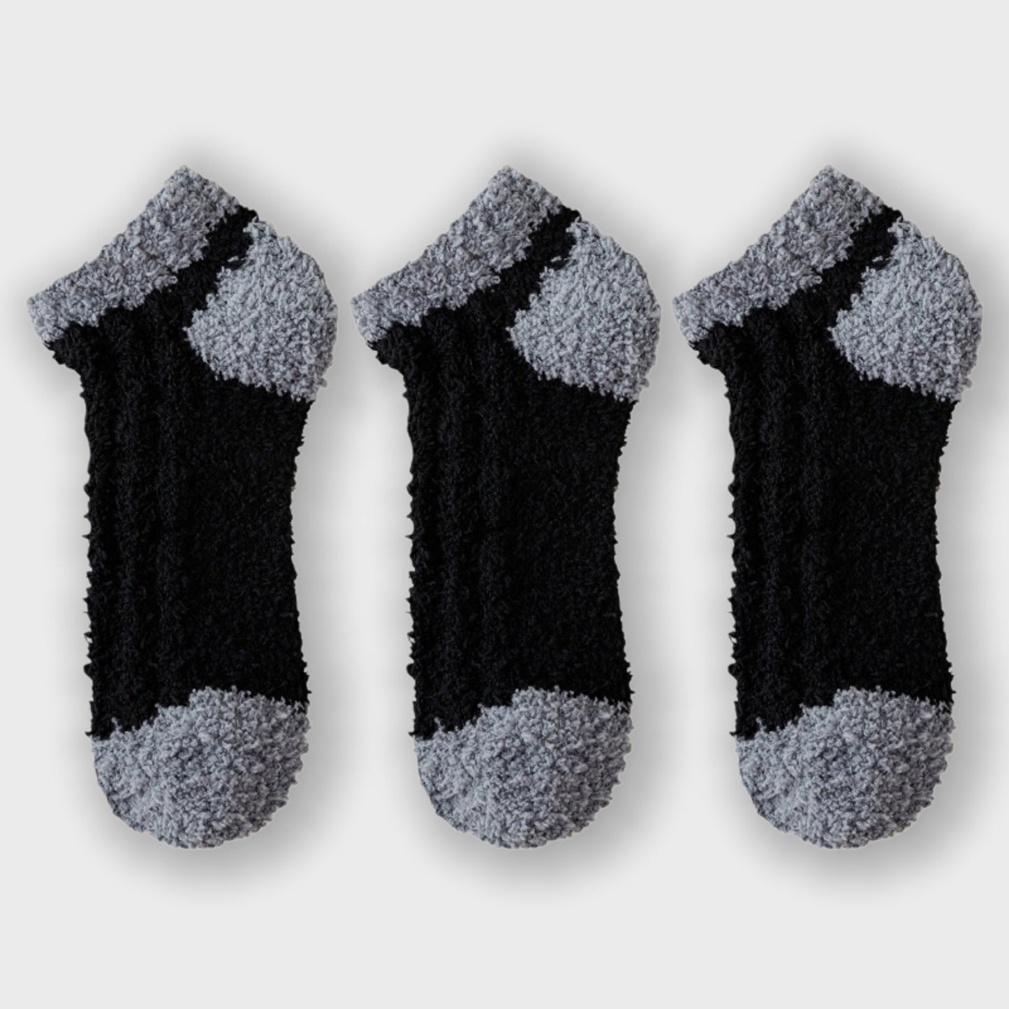 3-Pair Ultra-Soft Fuzzy Ankle Socks with Cozy Textured Design US 5¨C10