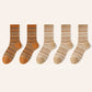 5-Pair Vintage Patterned Crew Socks Gift Set with Soft Knit Fabric US 5¨C9
