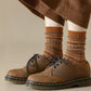 5-Pair Vintage Patterned Crew Socks Gift Set with Soft Knit Fabric US 5¨C9