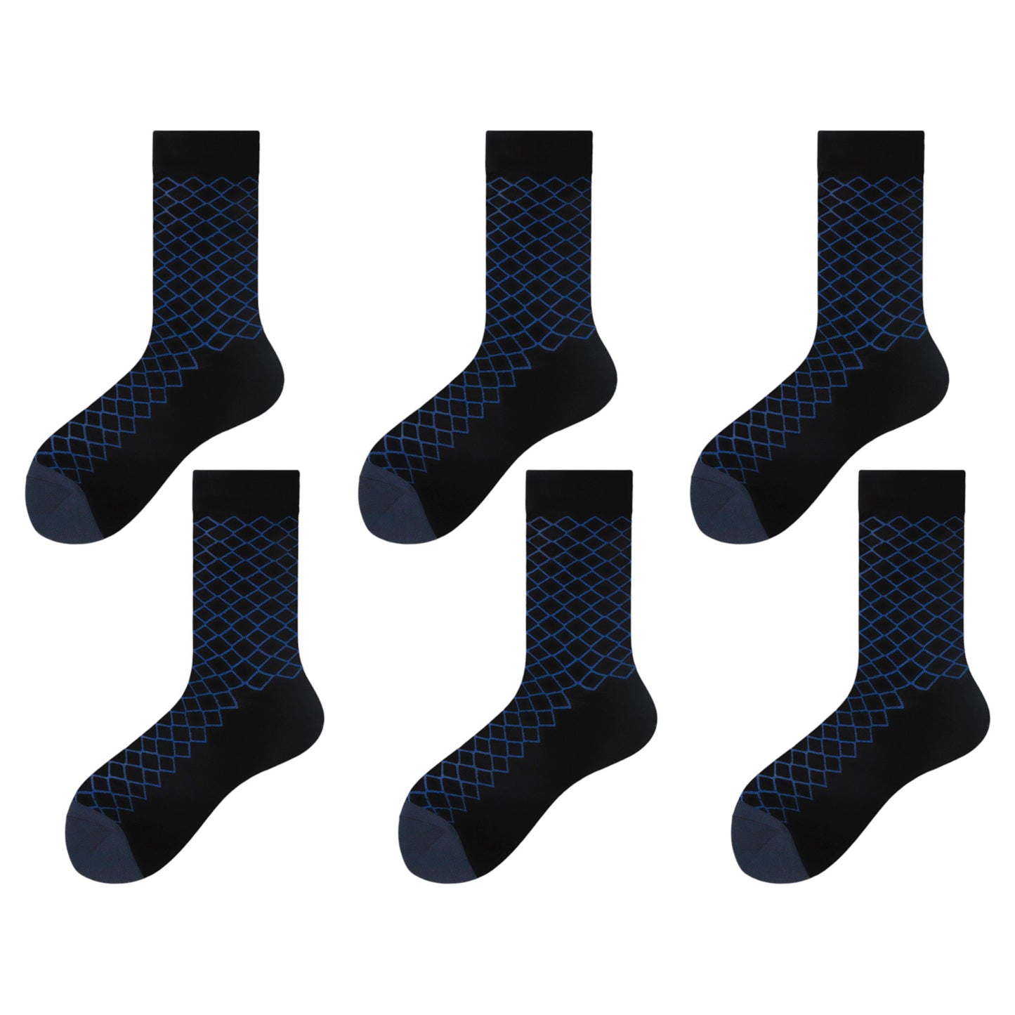6pk Men's Socks with Geometric Pattern