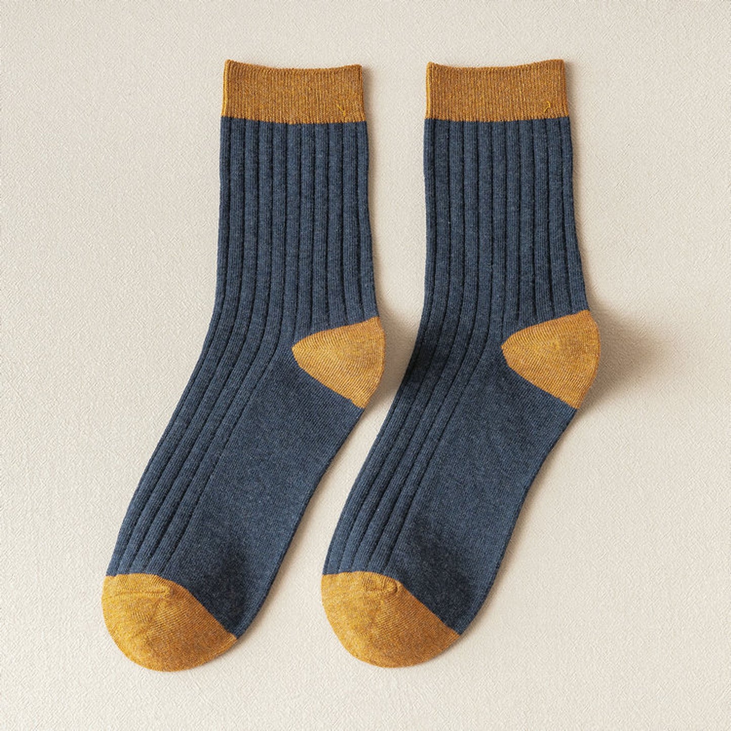 6pk Men's Contrast - Color Ribbed Crew Socks - Non - Binding & Stay - Up