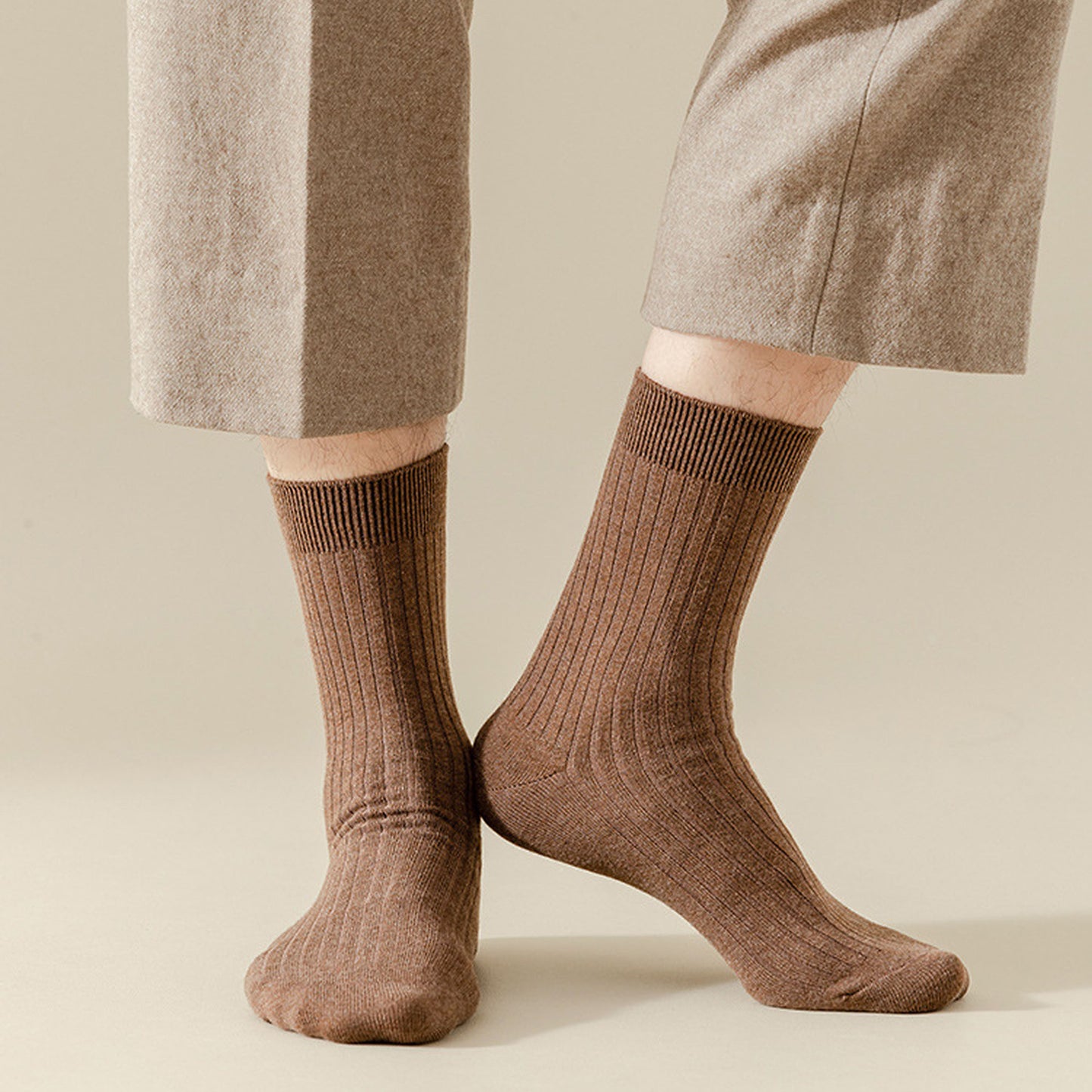 6pk Men's Wool Crew Socks - Soft, Durable & Anti - Pilling