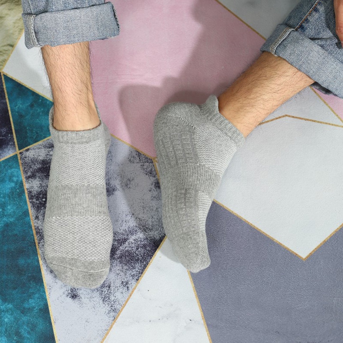 6pk Men's Low - Cut Athletic Socks with Massage Sole & Sweat - Wicking