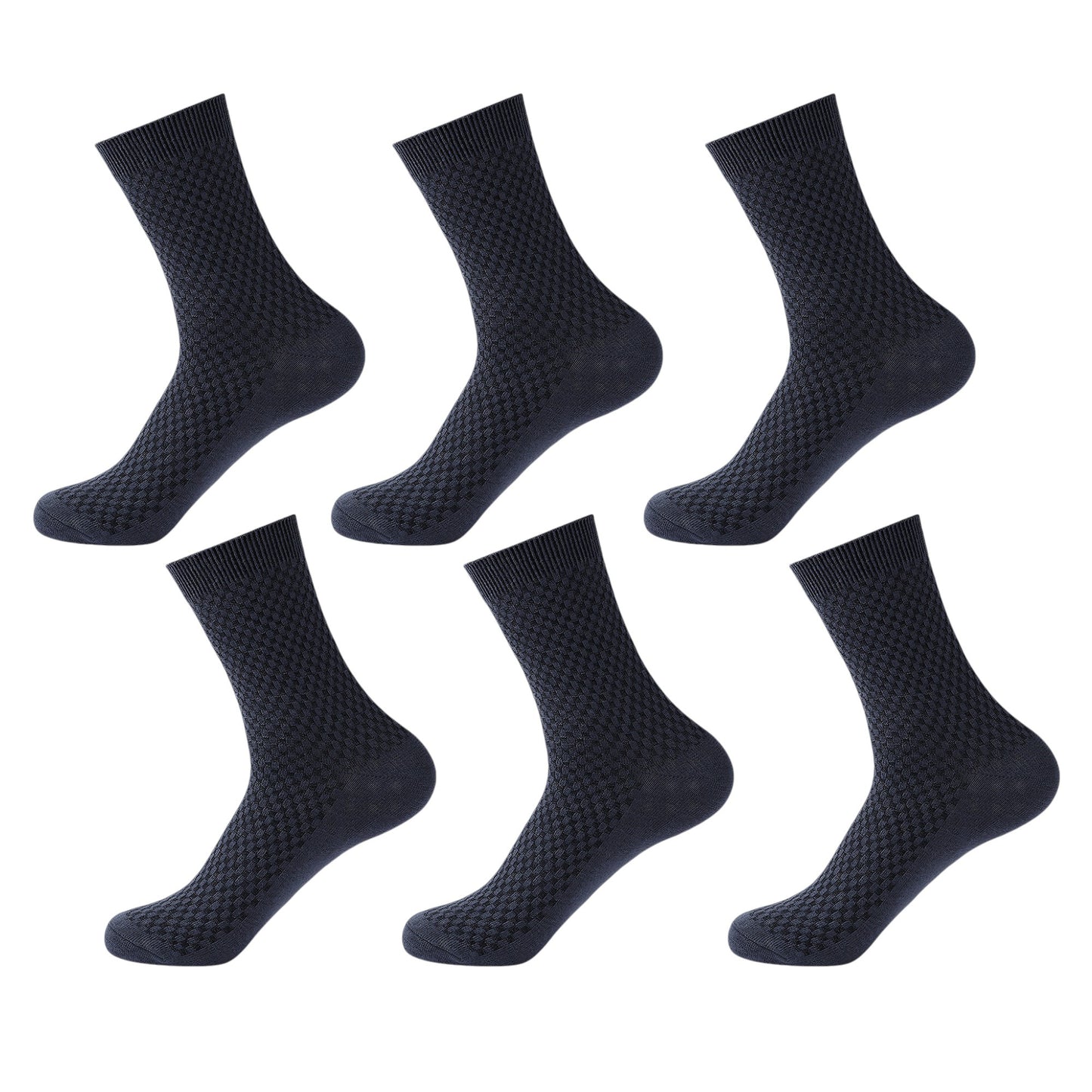 6pk Men's Textured Crew Socks - Breathable & Comfortable