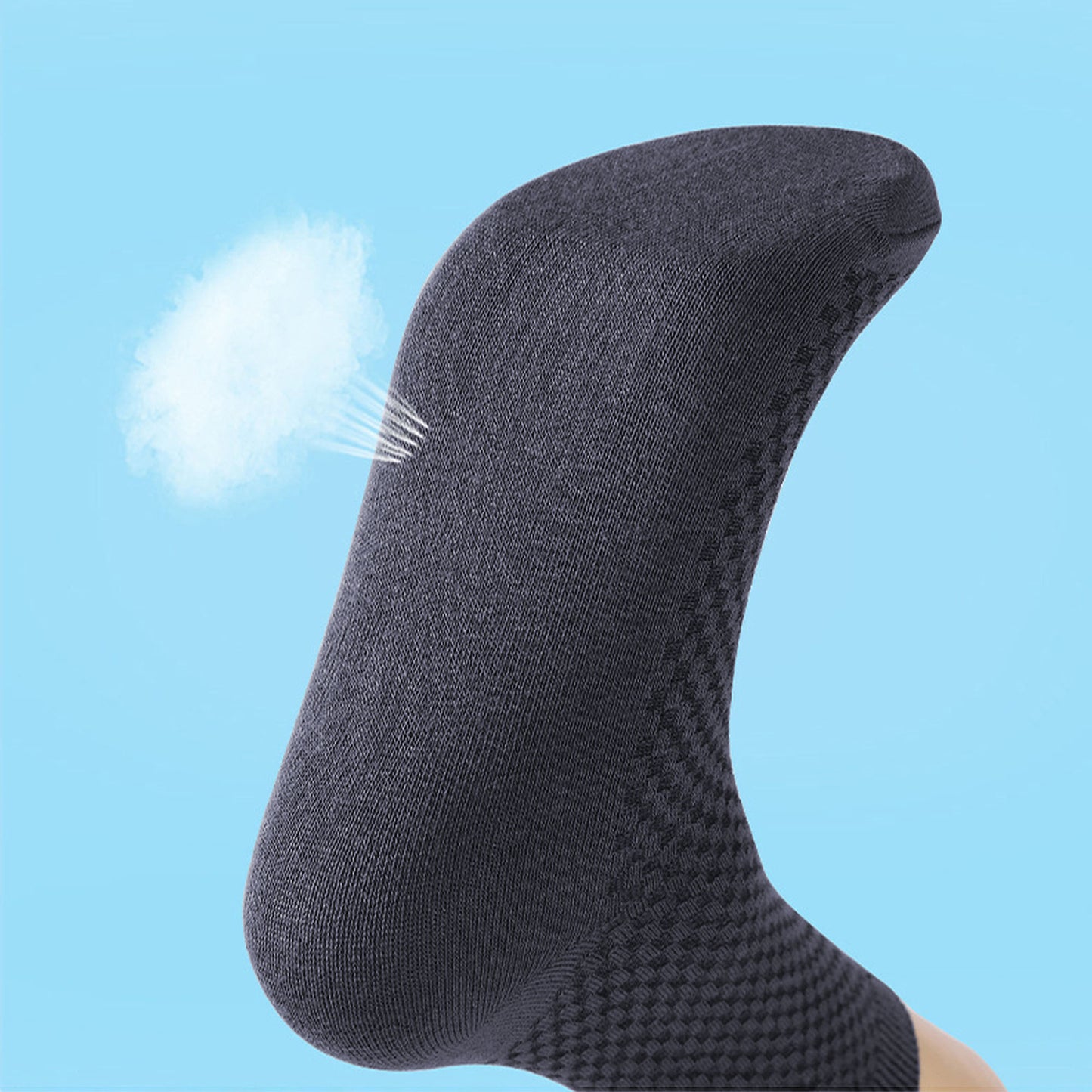 6pk Men's Textured Crew Socks - Breathable & Comfortable