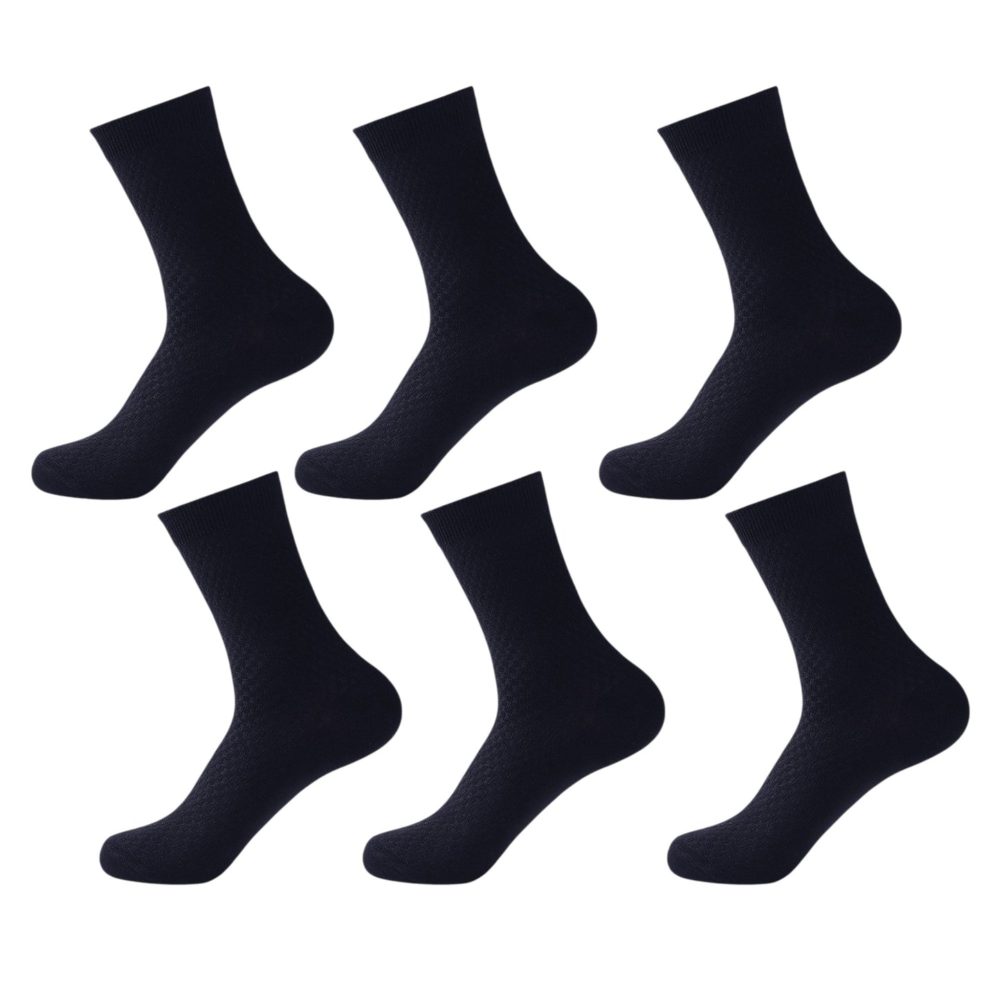 6pk Men's Textured Crew Socks - Breathable & Comfortable