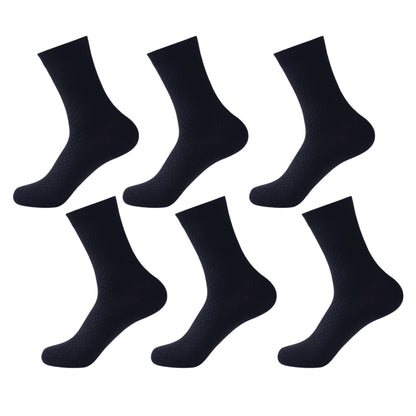 6pk Men's Textured Crew Socks - Breathable & Comfortable