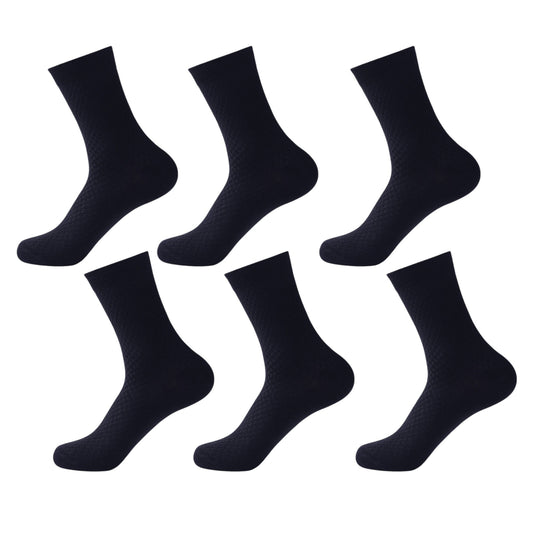 6pk Men's Textured Crew Socks - Breathable & Comfortable