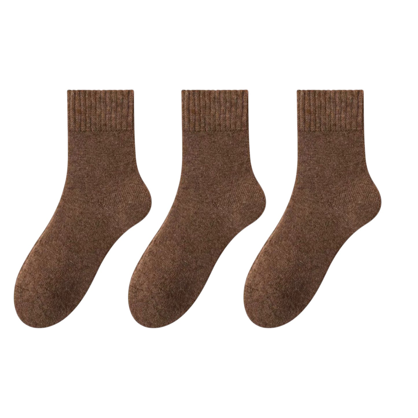 3-Pack Thermal Wool Blend Socks with Plush Lining for Winter Warmth