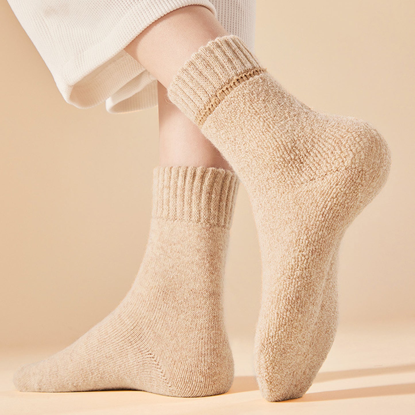 3-Pack Thermal Wool Blend Socks with Plush Lining for Winter Warmth