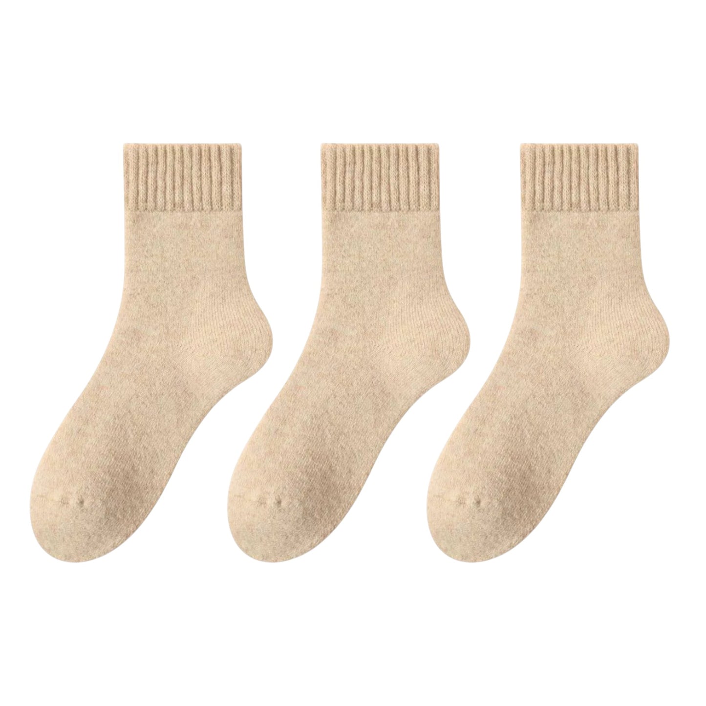 3-Pack Thermal Wool Blend Socks with Plush Lining for Winter Warmth