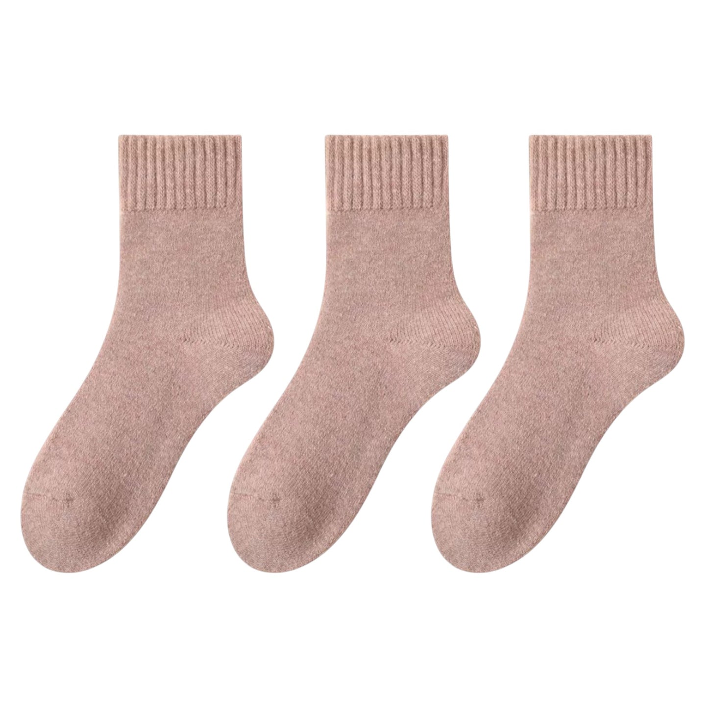 3-Pack Thermal Wool Blend Socks with Plush Lining for Winter Warmth