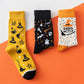 3-Pack Halloween Cotton Crew Socks with Festive Patterns