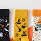 3-Pack Halloween Cotton Crew Socks with Festive Patterns