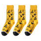 3-Pack Halloween Cotton Crew Socks with Festive Patterns