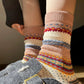 3-Pack Retro Cotton Crew Socks Soft Breathable Mid Calf Warm Everyday Wear