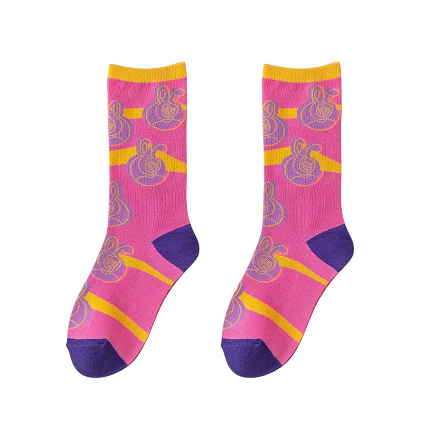 Colorful Cotton Socks with Fun Cartoon Animal Patterns Breathable Soft