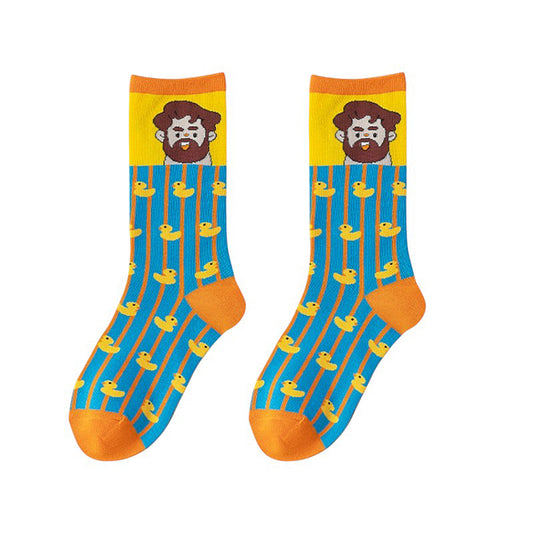 Colorful Cotton Socks with Fun Cartoon Animal Patterns Breathable Soft