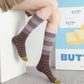 2 Pairs Striped Casual Sports Cotton Socks Soft Breathable Durable Everyday Comfort Fit