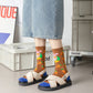 Trendy Cotton Socks 2-Pack Colorful Patterned Casual Design Breathable Soft