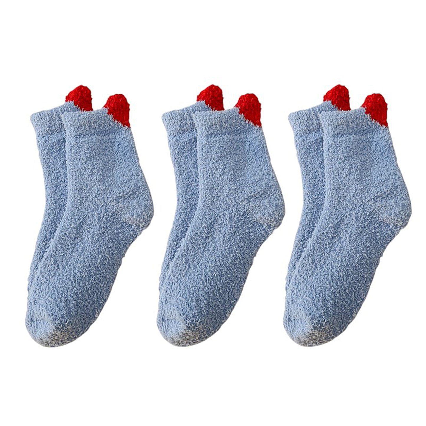 3 Pairs Coral Fleece Home Sleep Socks Warm Plush Indoor Cozy Socks