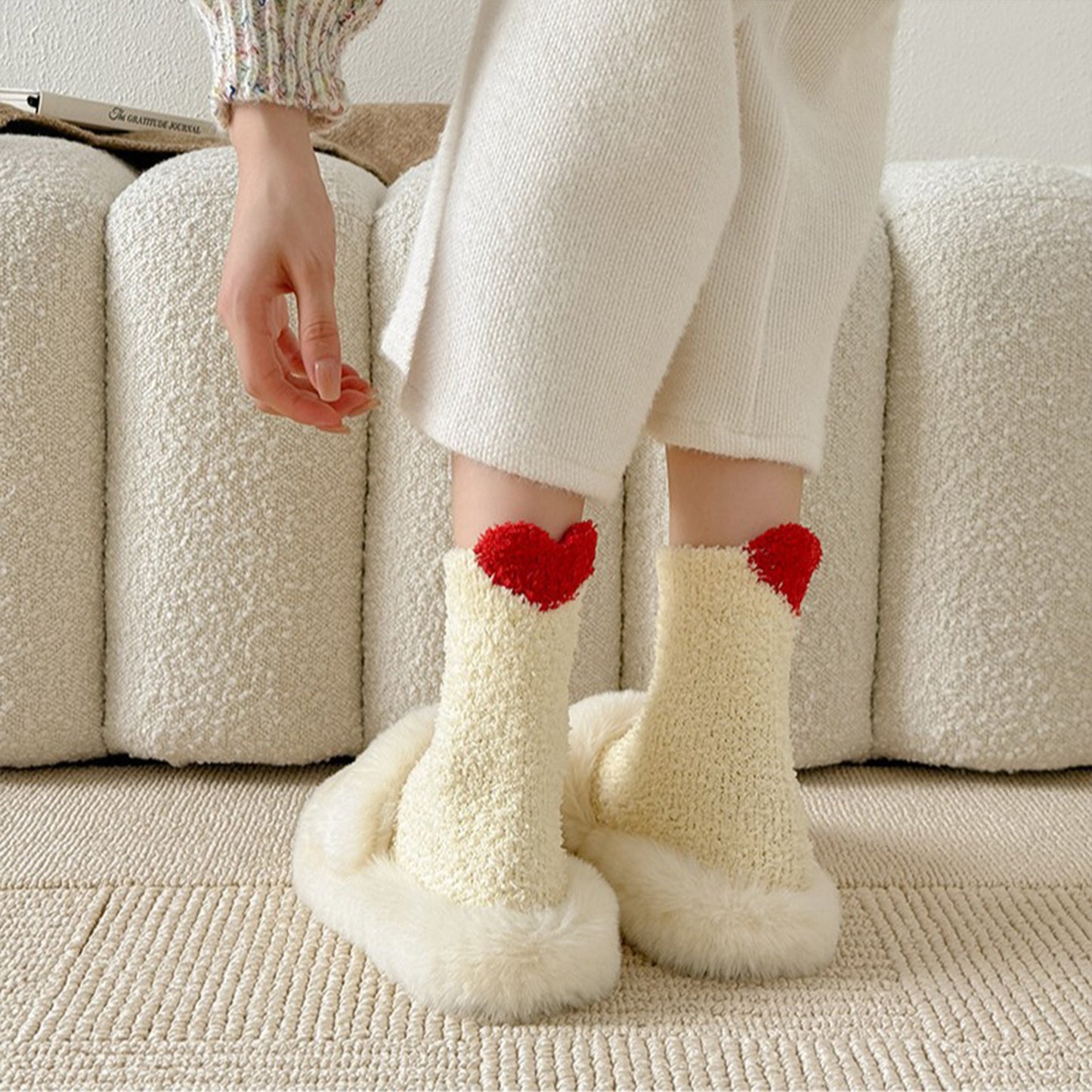 3 Pairs Coral Fleece Home Sleep Socks Warm Plush Indoor Cozy Socks