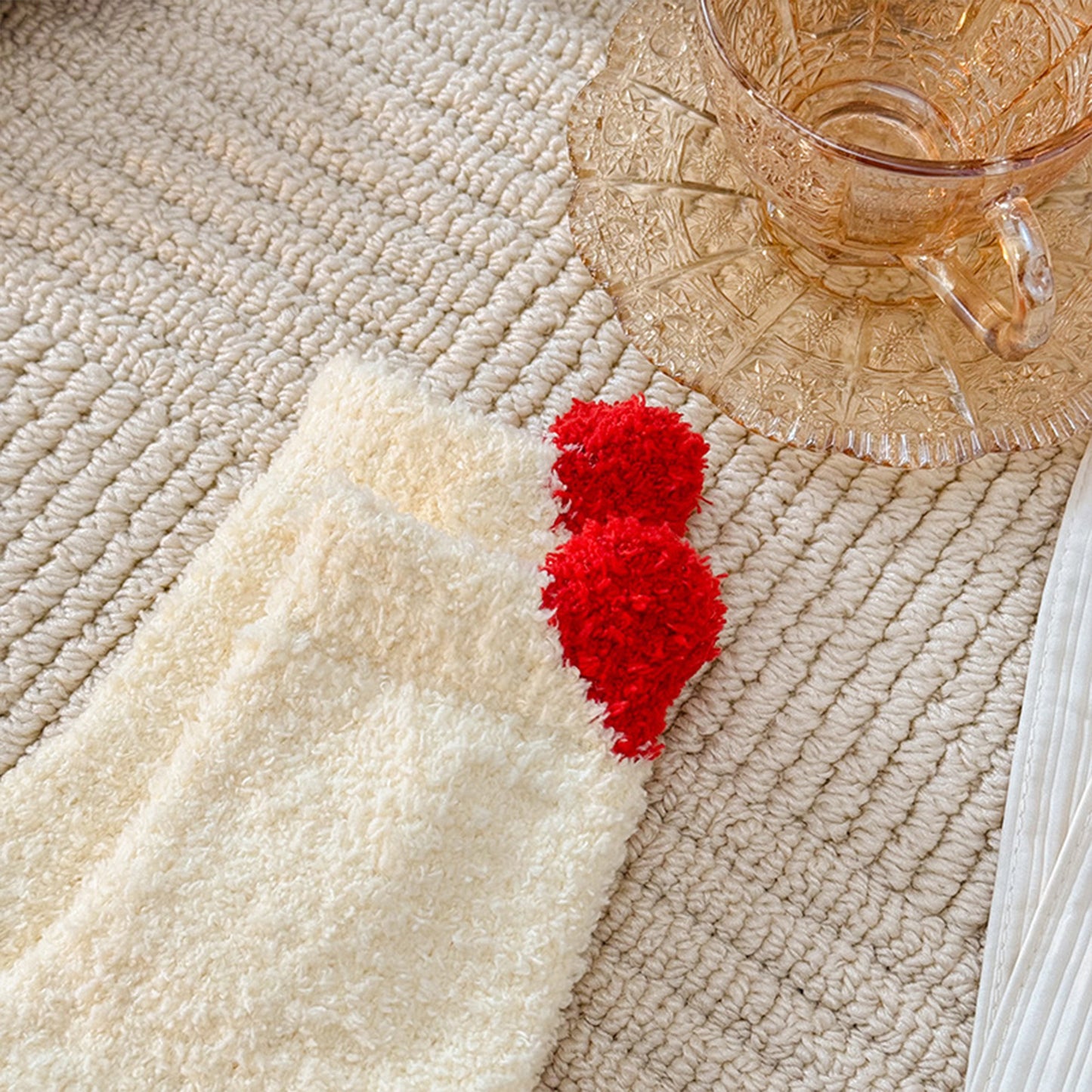 3 Pairs Coral Fleece Home Sleep Socks Warm Plush Indoor Cozy Socks