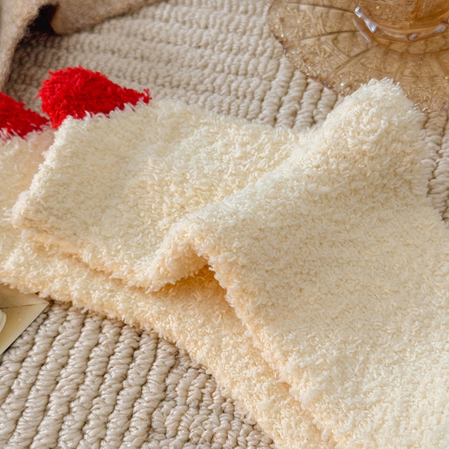 3 Pairs Coral Fleece Home Sleep Socks Warm Plush Indoor Cozy Socks