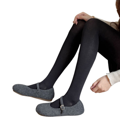 Opaque Stretch Tights with Soft Elastic Waistband and Smooth Finish