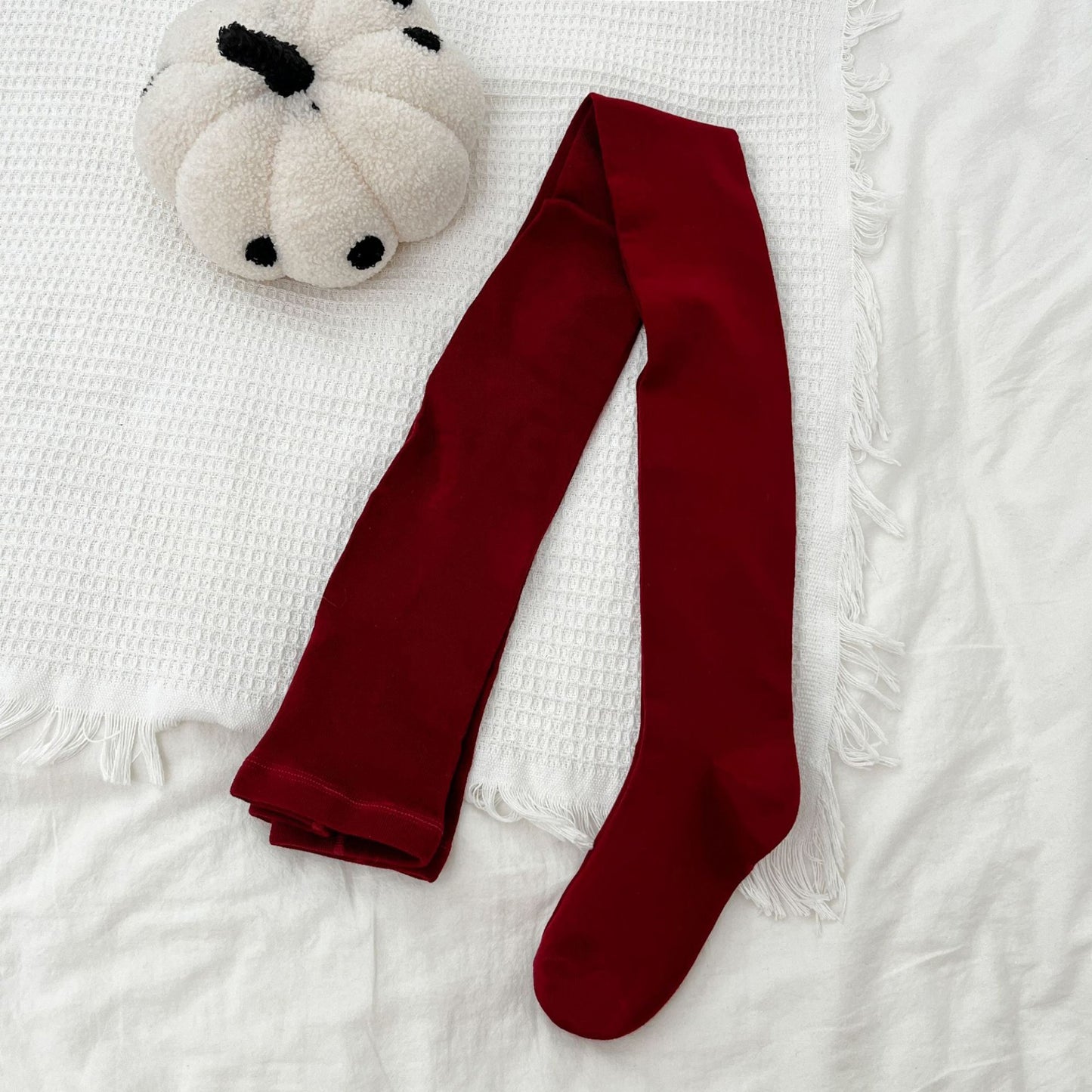 Opaque Stretch Tights with Soft Elastic Waistband and Smooth Finish