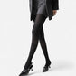 Ribbed Knit Opaque Tights with Soft Stretch Fabric and Elastic Waistband