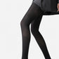 Ribbed Knit Opaque Tights with Soft Stretch Fabric and Elastic Waistband