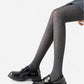 Ribbed Knit Opaque Tights with Soft Stretch Fabric and Elastic Waistband