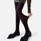 Cable Knit Patterned Opaque Tights with Soft Stretch Fabric and Elastic Waistband