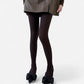 Cable Knit Patterned Opaque Tights with Soft Stretch Fabric and Elastic Waistband