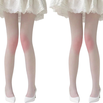 2pcs Women's Sheer Gradient Tights with Soft Blush Tone and Smooth Stretch Fit