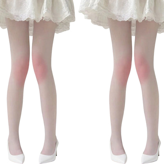 2pcs Women's Sheer Gradient Tights with Soft Blush Tone and Smooth Stretch Fit