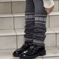 Nordic Knit Pattern Leg Warmers with Ribbed Cuffs and Soft Stretch Fabric