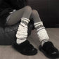 Nordic Knit Pattern Leg Warmers with Ribbed Cuffs and Soft Stretch Fabric