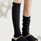 Ribbed Knit Leg Warmers with Embroidered Bow Detail