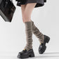 Ribbed Knit Stirrup Leg Warmers with Slouch Fit