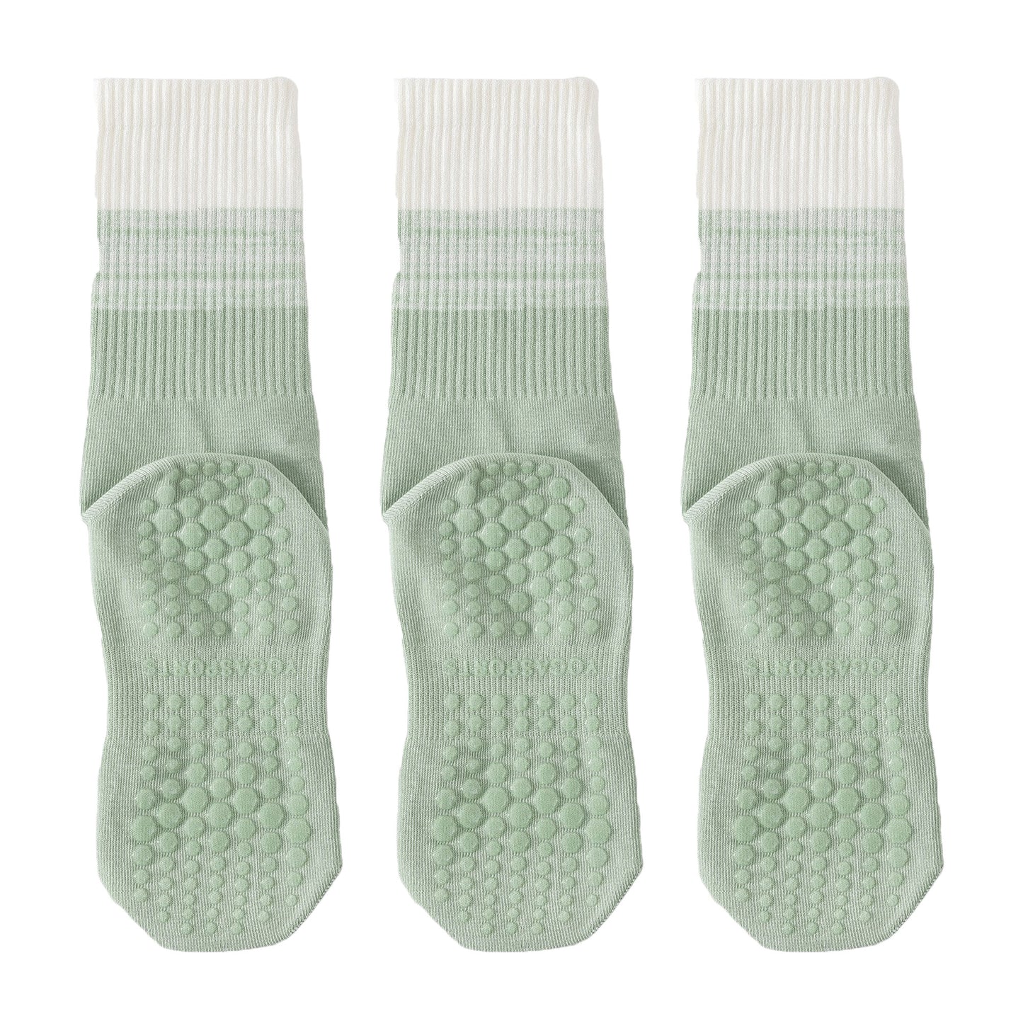 3-Pair Soft Stretch Grip Socks Set with Cushioned Non-Slip Soles, Ribbed Crew Fit, Supportive Knit Texture and Everyday Comfort Essentials Pack