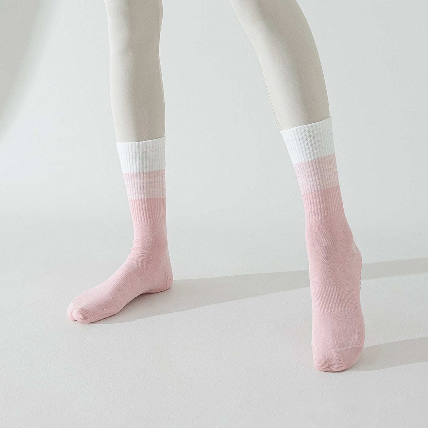 3-Pair Soft Stretch Grip Socks Set with Cushioned Non-Slip Soles, Ribbed Crew Fit, Supportive Knit Texture and Everyday Comfort Essentials Pack