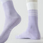 3-Pair Soft Stretch Grip Socks Set with Cushioned Non-Slip Soles, Ribbed Crew Fit, Supportive Knit Texture and Everyday Comfort Essentials Pack