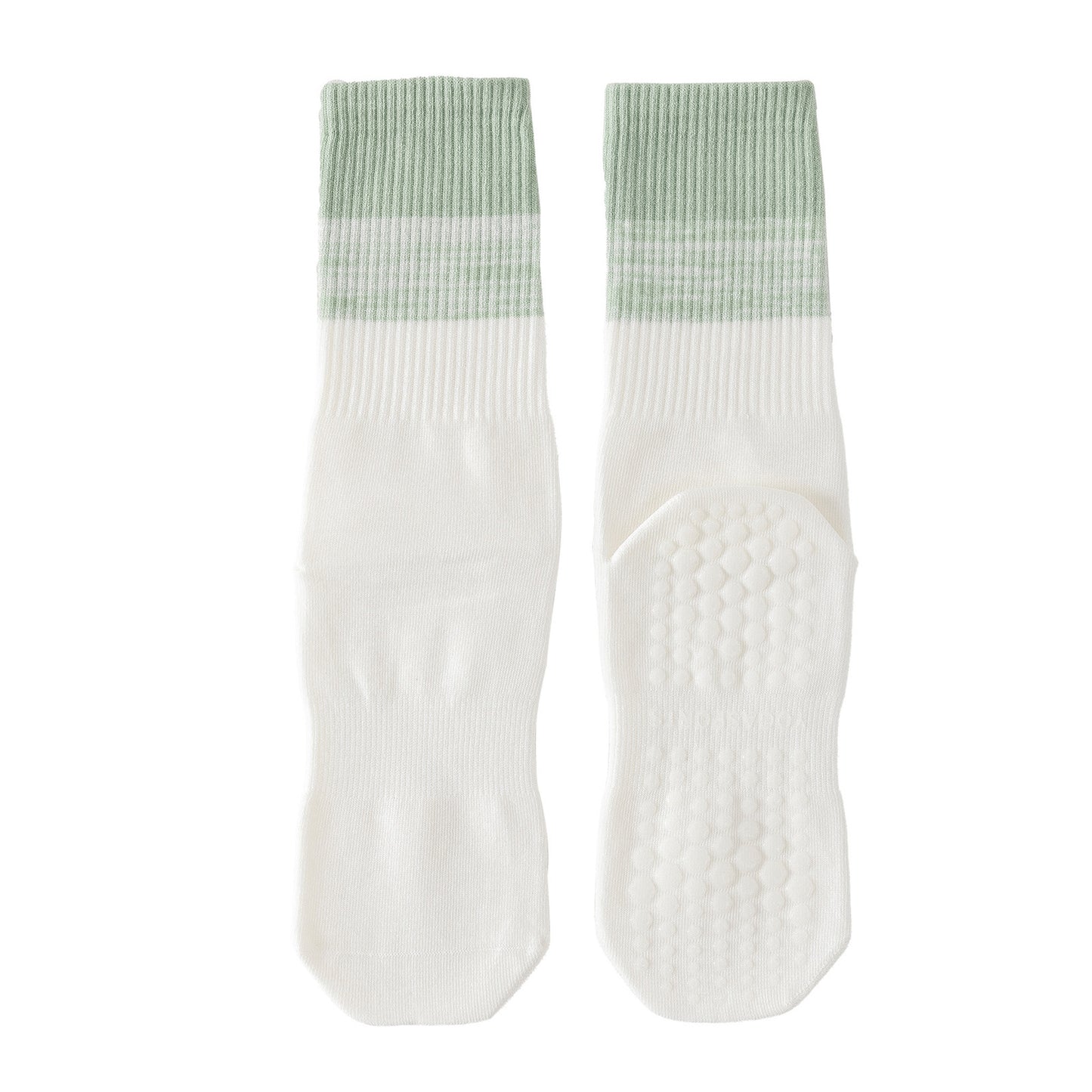 3-Pair Soft Stretch Grip Socks Set with Cushioned Non-Slip Soles, Ribbed Crew Fit, Supportive Knit Texture and Everyday Comfort Essentials Pack