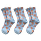 3-Pair Soft Knit Crew Socks Set with Sweet Heart Pattern, Stretch Comfort Ribbed Cuffs, Breathable Fabric and Everyday Essential Design